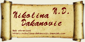Nikolina Dakanović vizit kartica